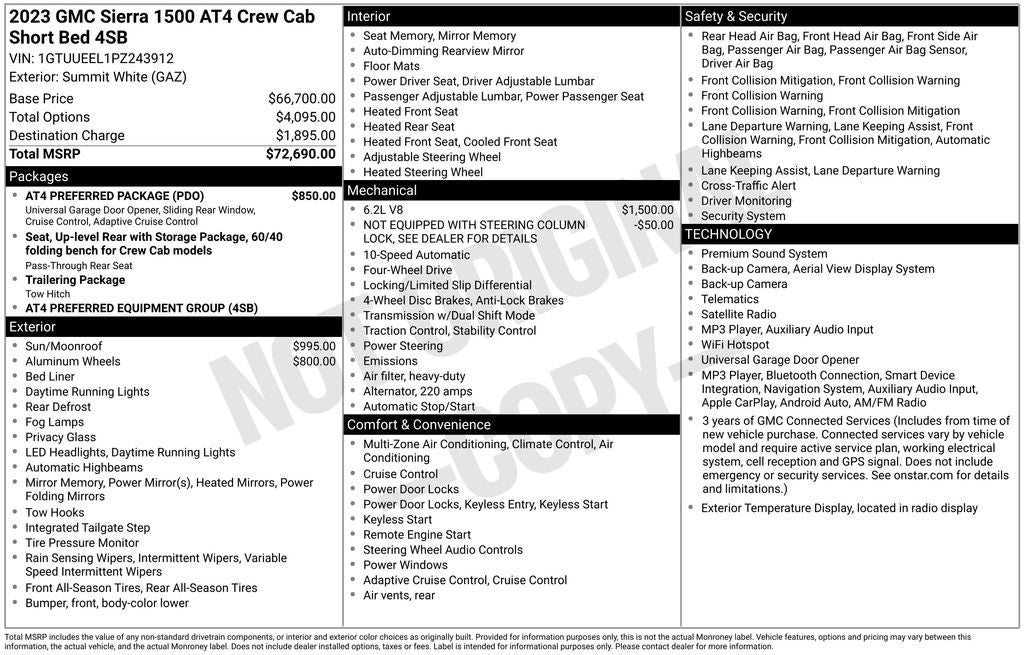 2023 GMC Sierra 1500 AT4