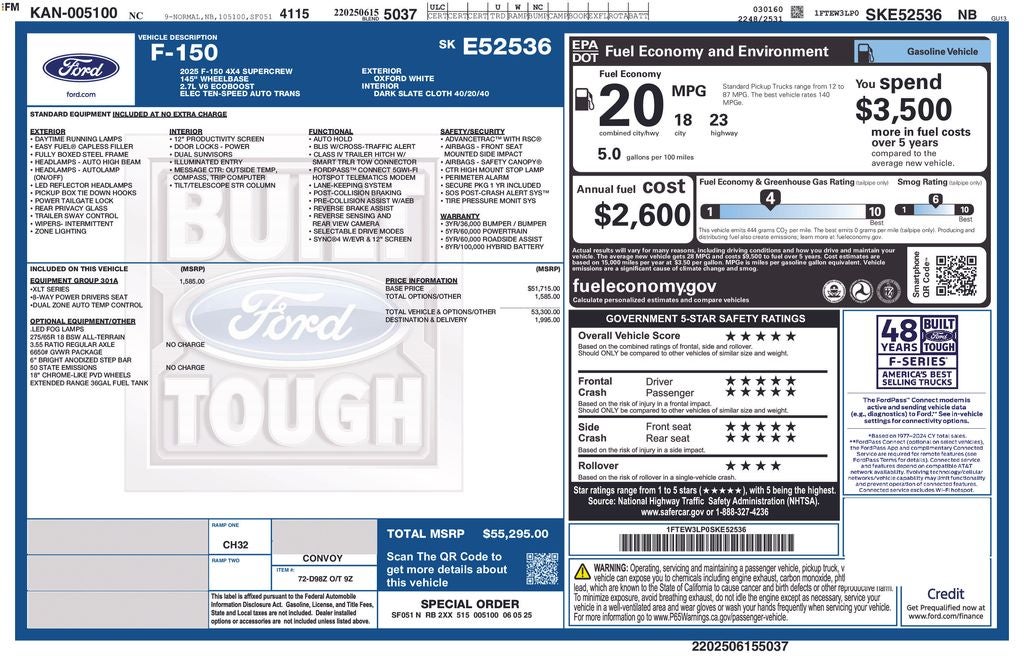 2025 Ford F-150 XLT wheels/tires lift