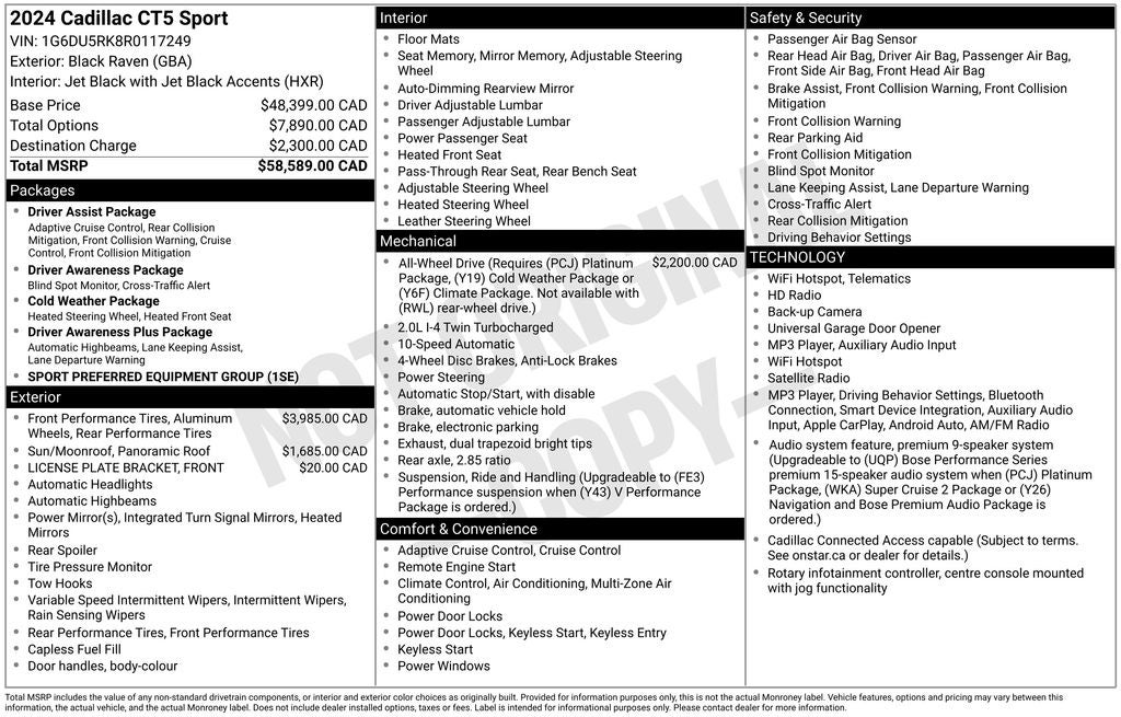 2024 Cadillac CT5 Sport