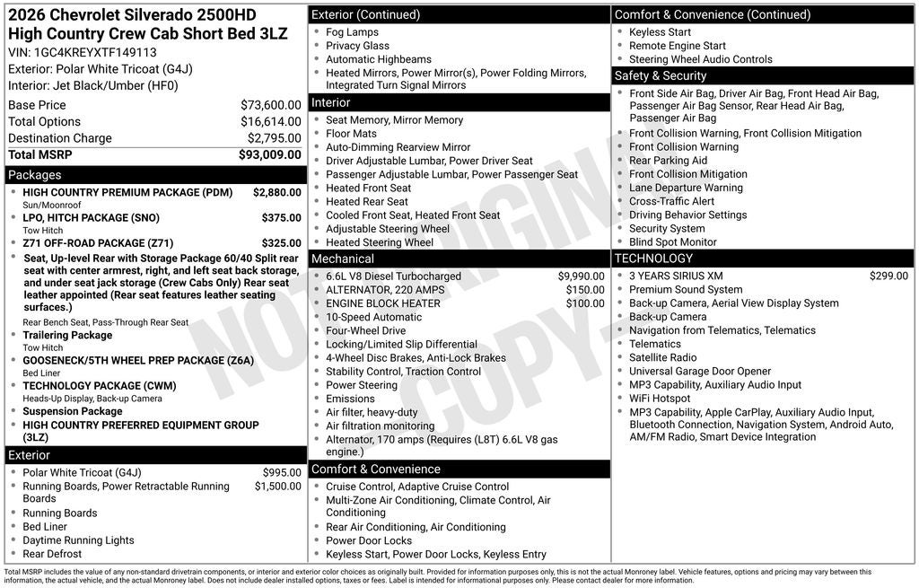 2026 Chevrolet Silverado 2500HD High Country