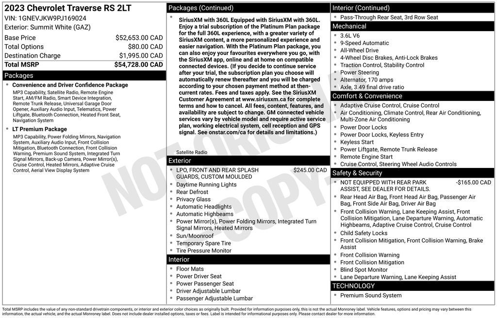 2023 Chevrolet Traverse RS