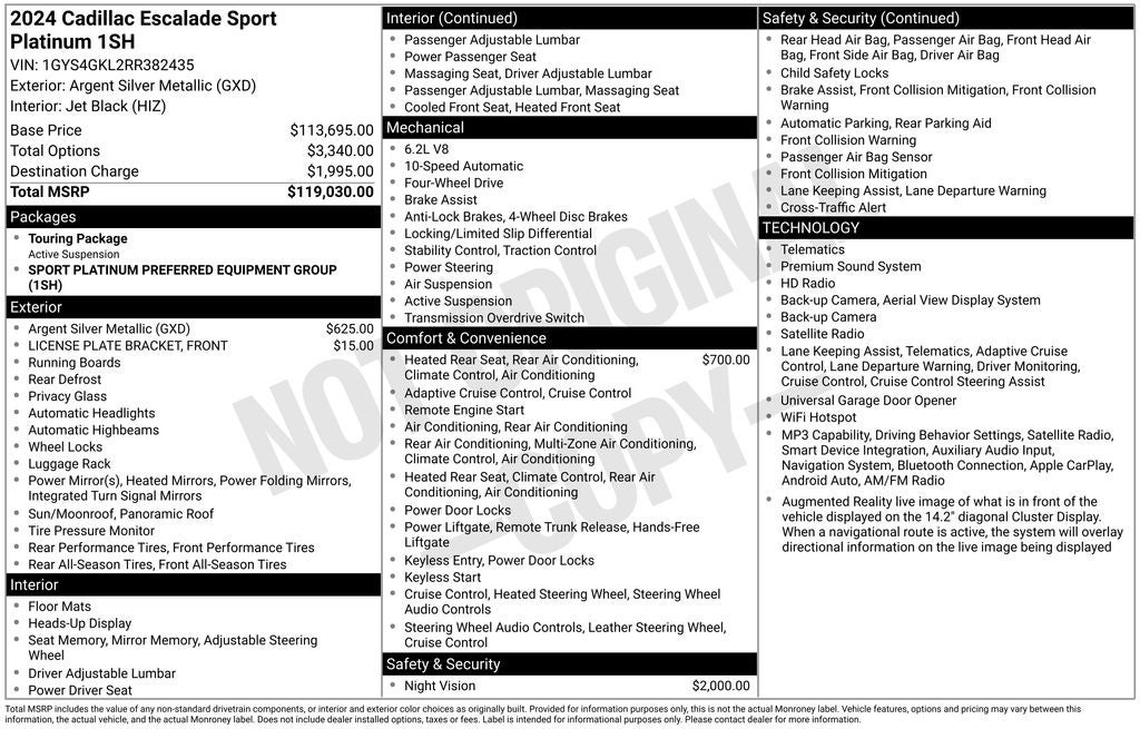 2024 Cadillac Escalade Sport Platinum