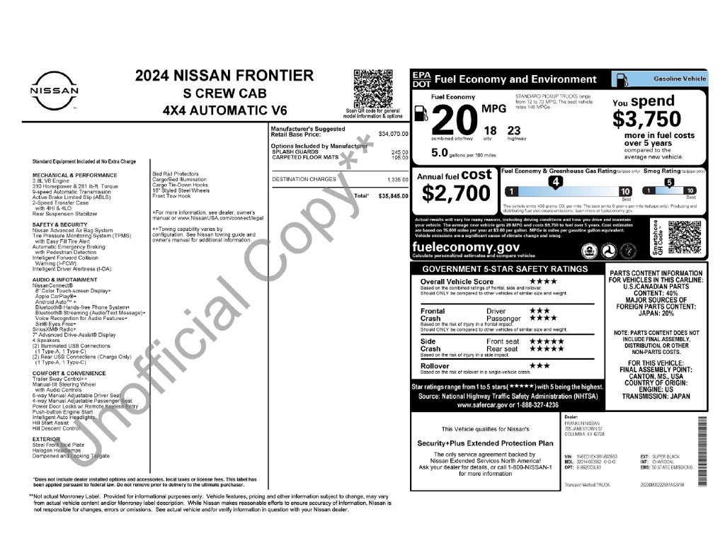 2024 Nissan Frontier S