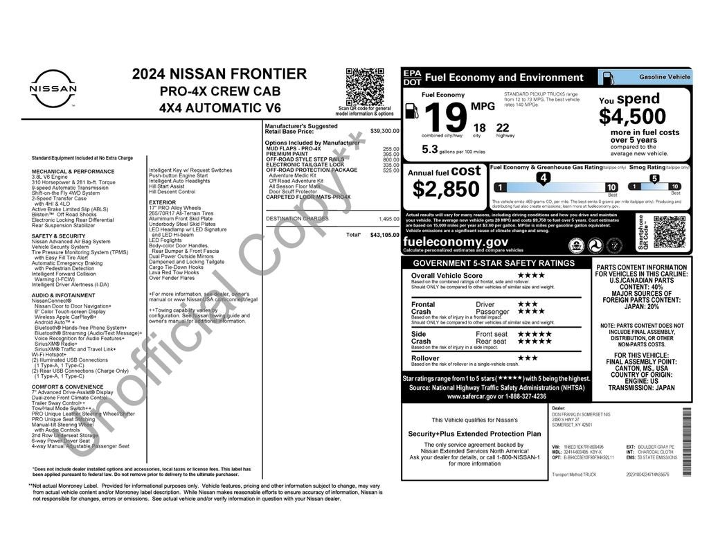 2024 Nissan Frontier PRO-4X