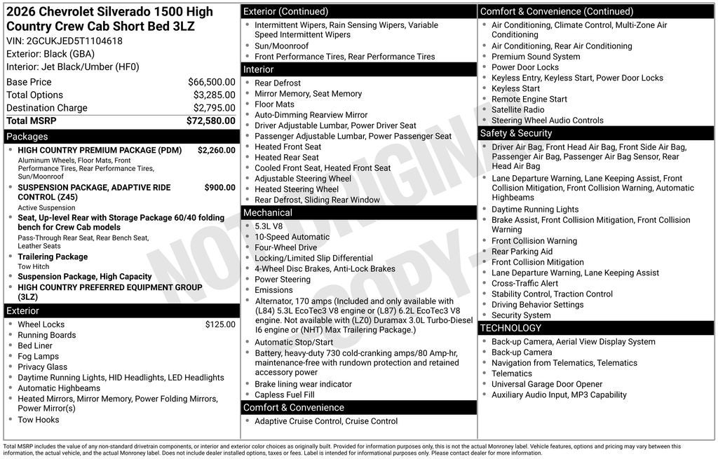 2026 Chevrolet Silverado 1500 High Country