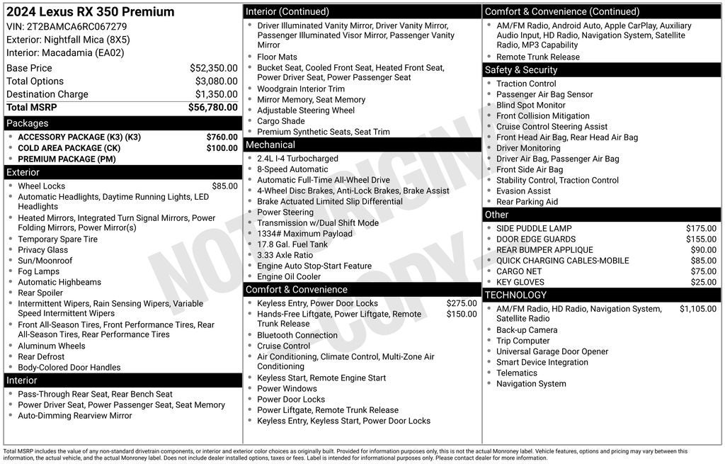 2024 Lexus RX 350 Premium