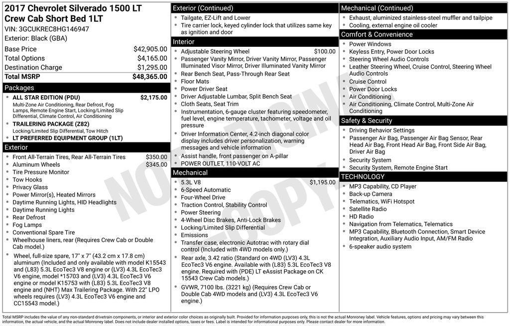 2017 Chevrolet Silverado 1500 LT LT1