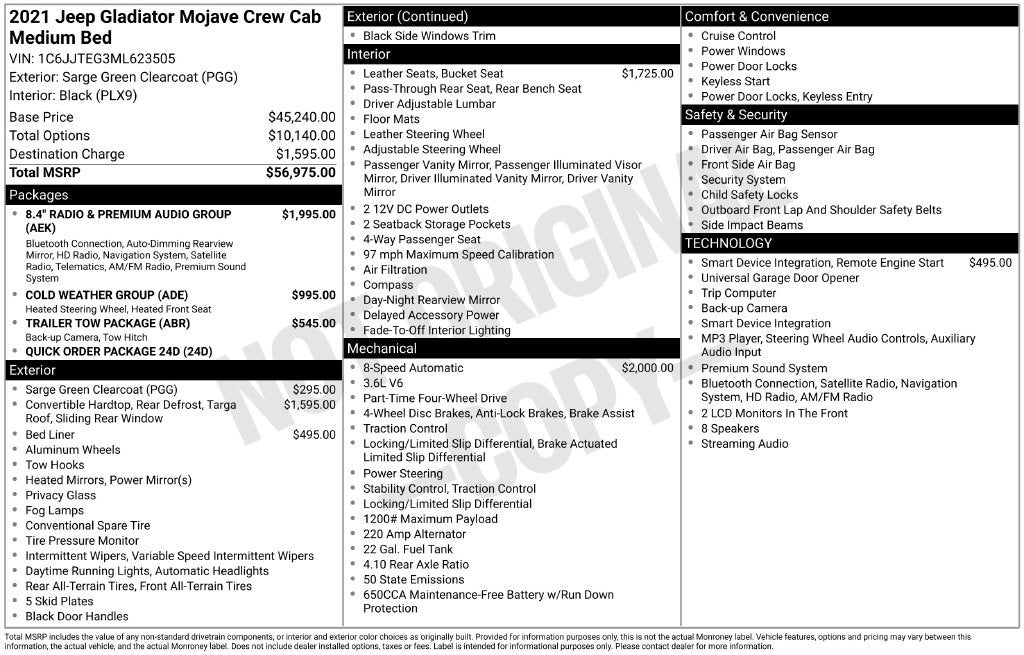 2021 Jeep Gladiator Mojave