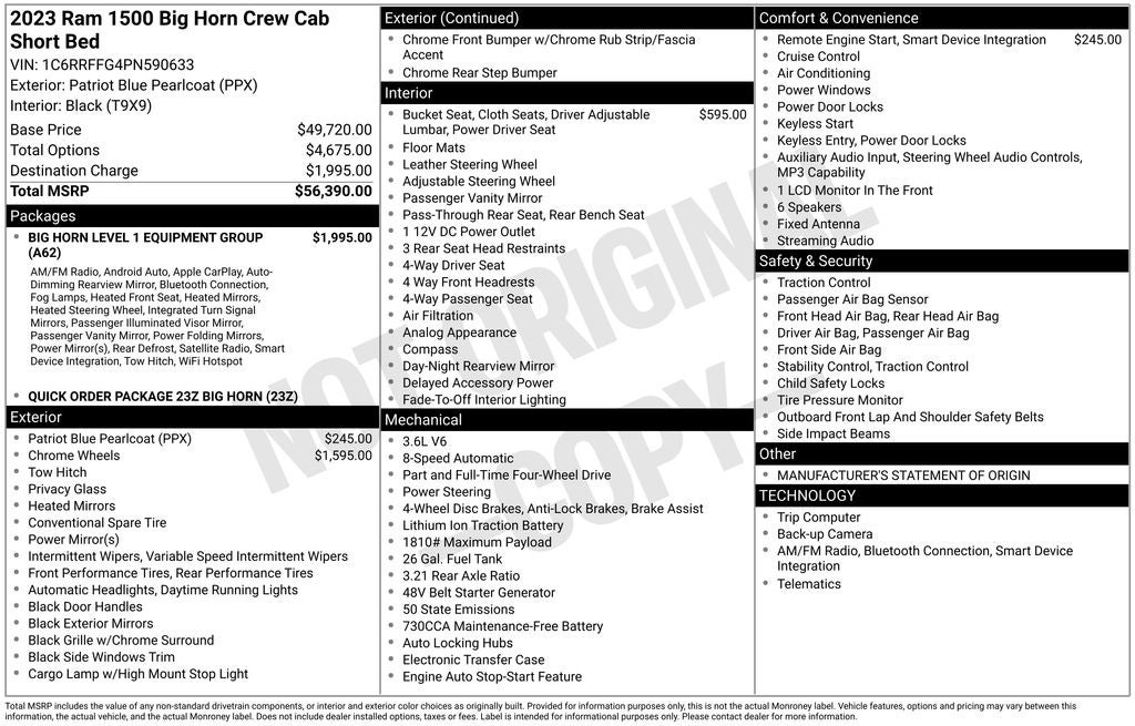 2023 RAM 1500 Big Horn/Lone Star