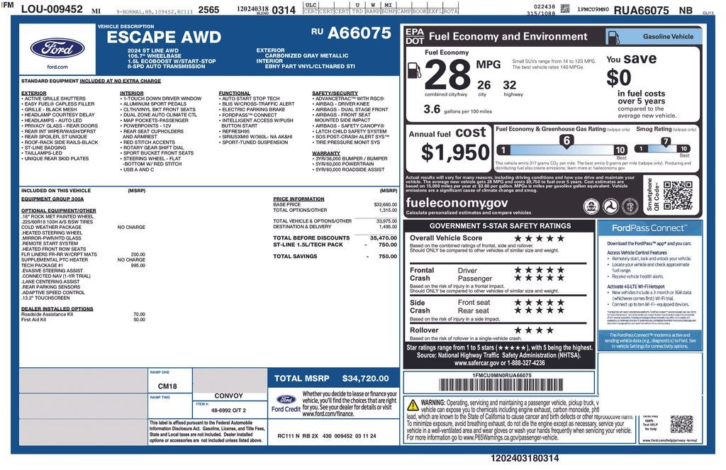 2024 Ford Escape ST-Line