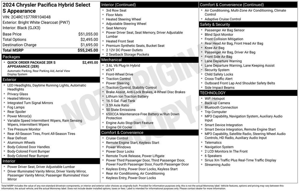 2024 Chrysler Pacifica Hybrid Select
