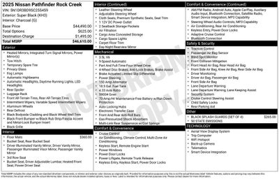 2025 Nissan Pathfinder Rock Creek