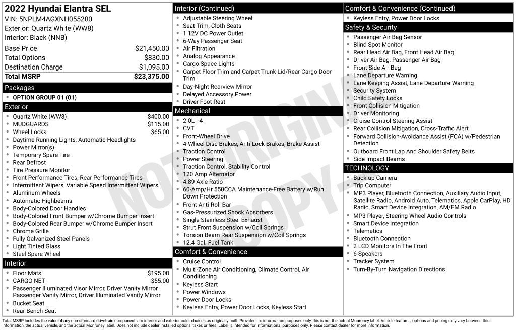 2022 Hyundai Elantra SEL