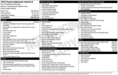 2023 Toyota Highlander Hybrid LE