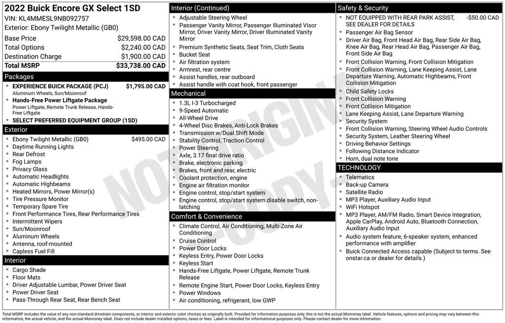 2022 Buick Encore GX Select
