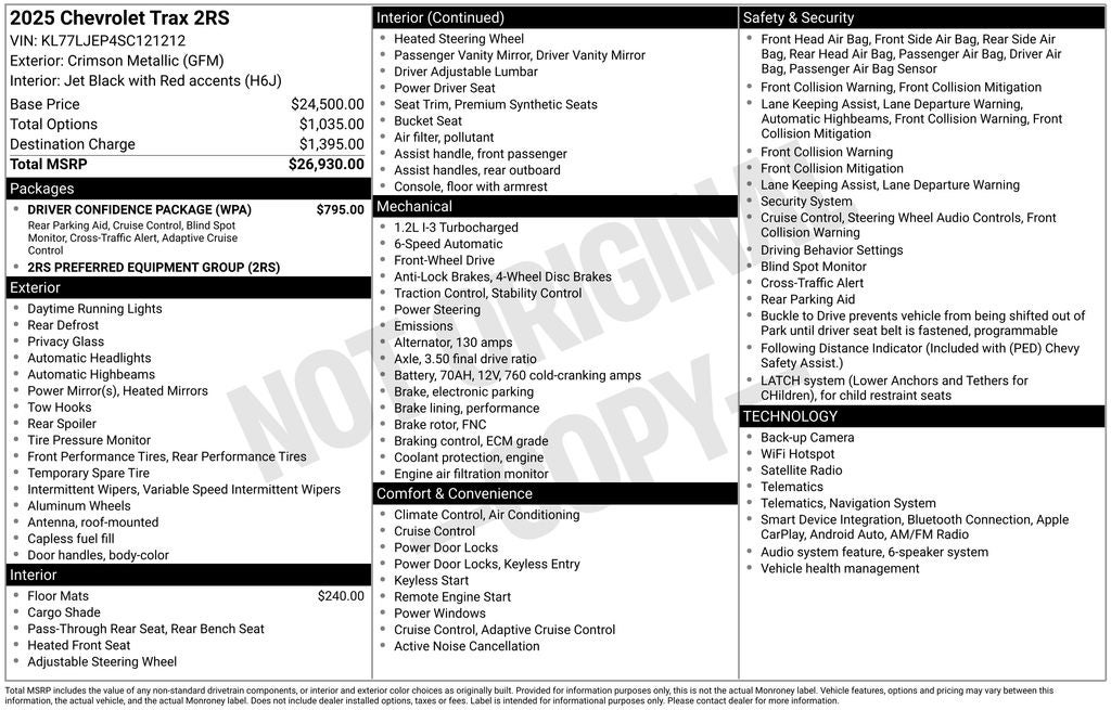 2025 Chevrolet Trax 2RS