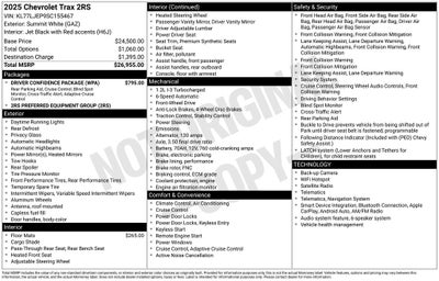 2025 Chevrolet Trax 2RS