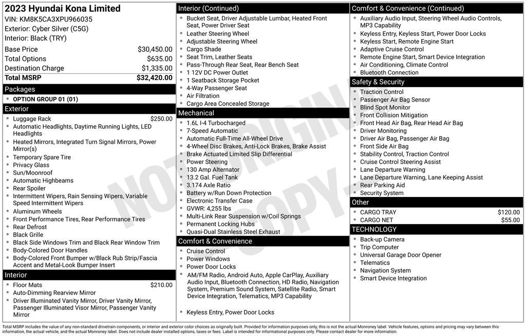 2023 Hyundai Kona Limited