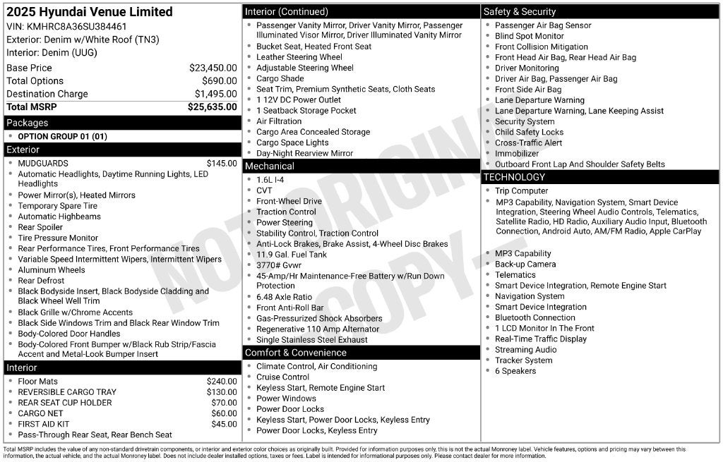 2025 Hyundai Venue Limited