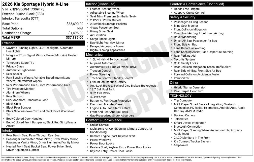 2026 Kia Sportage Hybrid X-Line