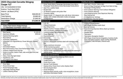 2025 Chevrolet Corvette Stingray 1LT