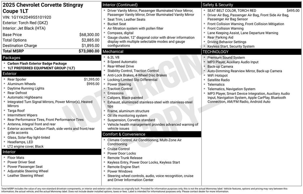 2025 Chevrolet Corvette Stingray 1LT