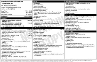 2025 Chevrolet Corvette Z06 1LZ