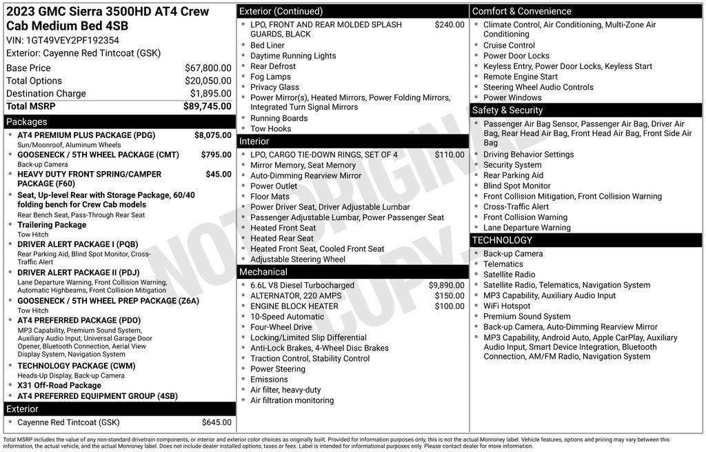 2023 GMC Sierra 3500HD AT4