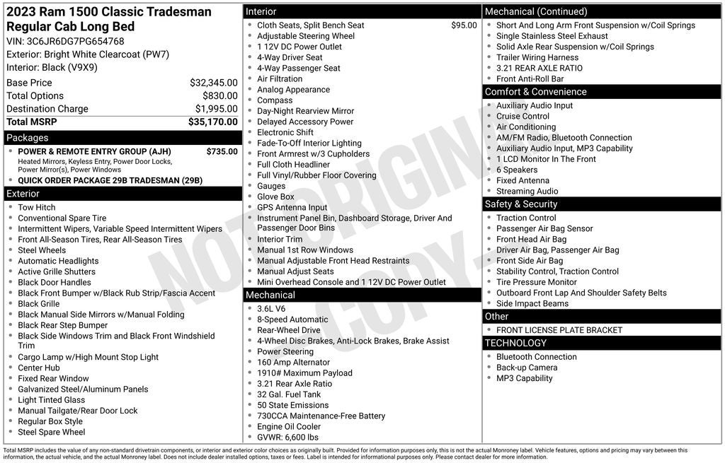 2023 RAM 1500 Classic Tradesman