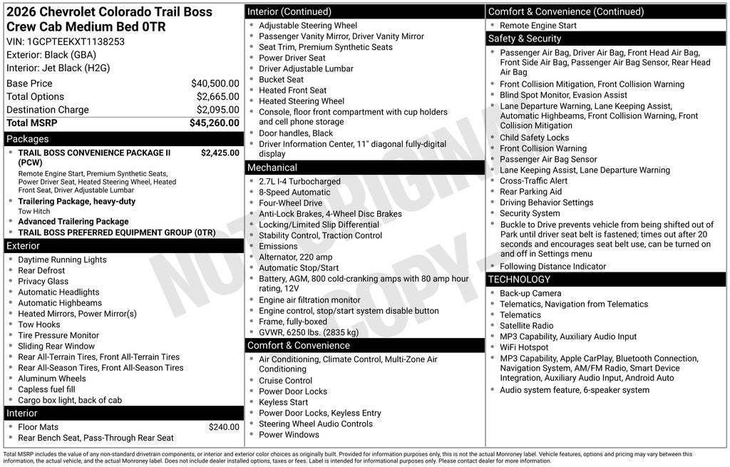 2026 Chevrolet Colorado Trail Boss