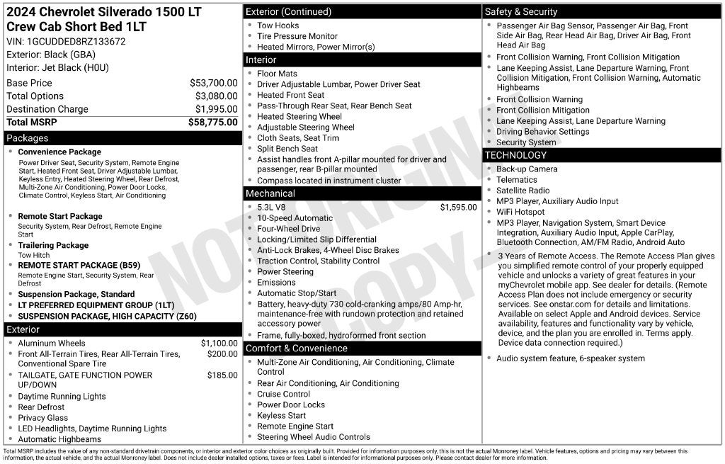 2024 Chevrolet Silverado 1500 LT LT1