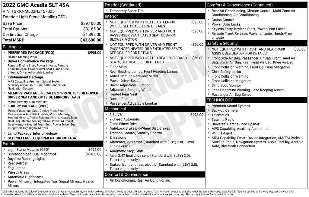 2022 GMC Acadia SLT