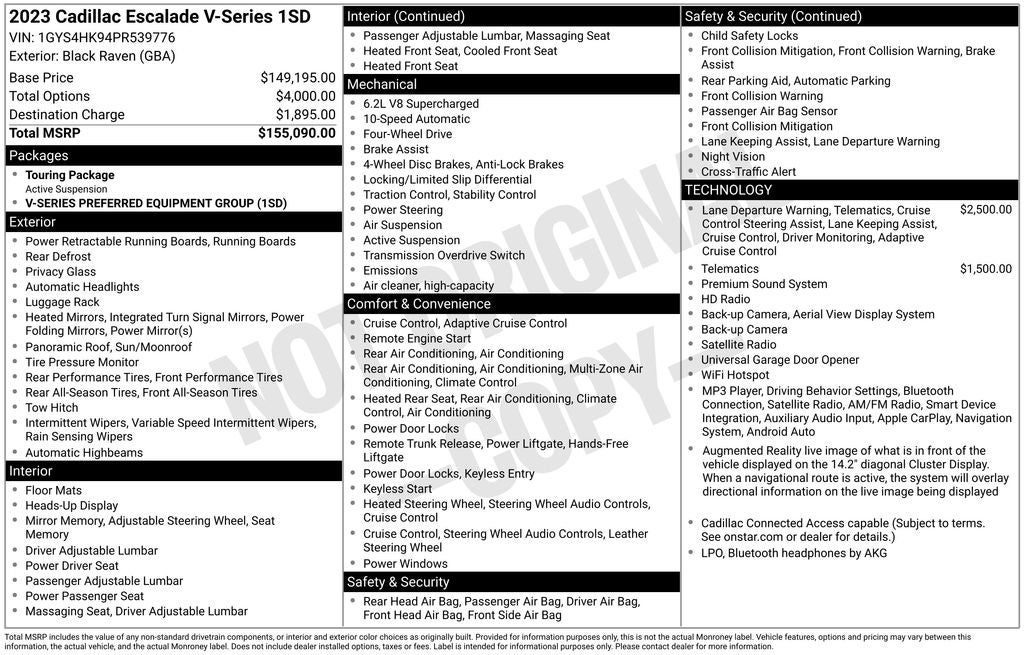 2023 Cadillac Escalade V-Series