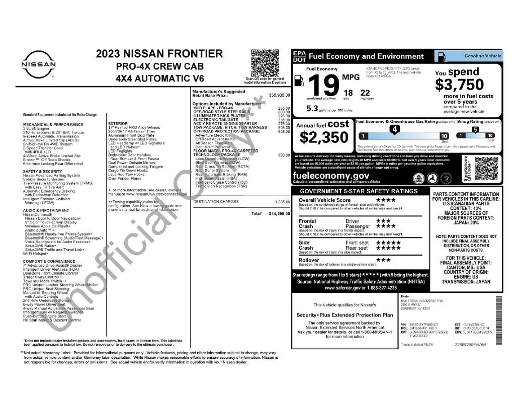 2023 Nissan Frontier PRO-4X