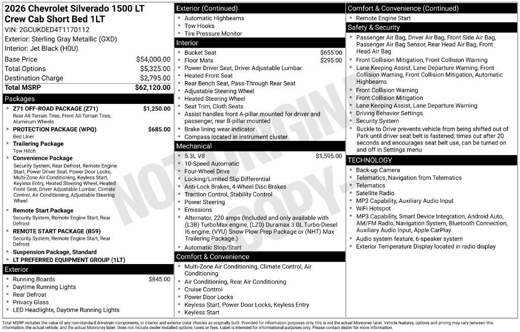 2026 Chevrolet Silverado 1500 LT LT1