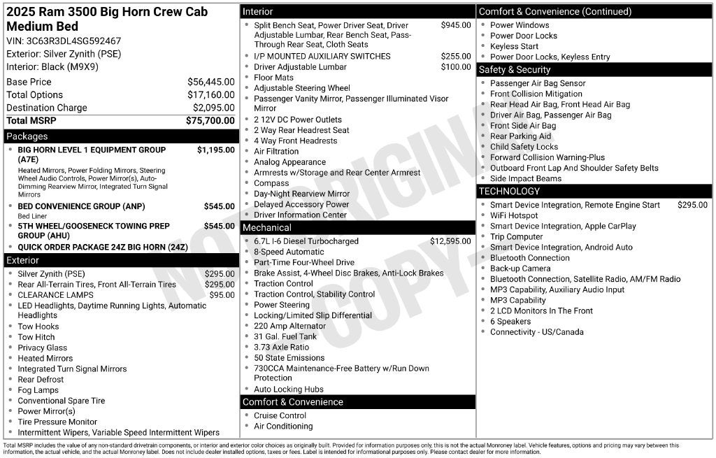 2025 RAM 3500 Big Horn