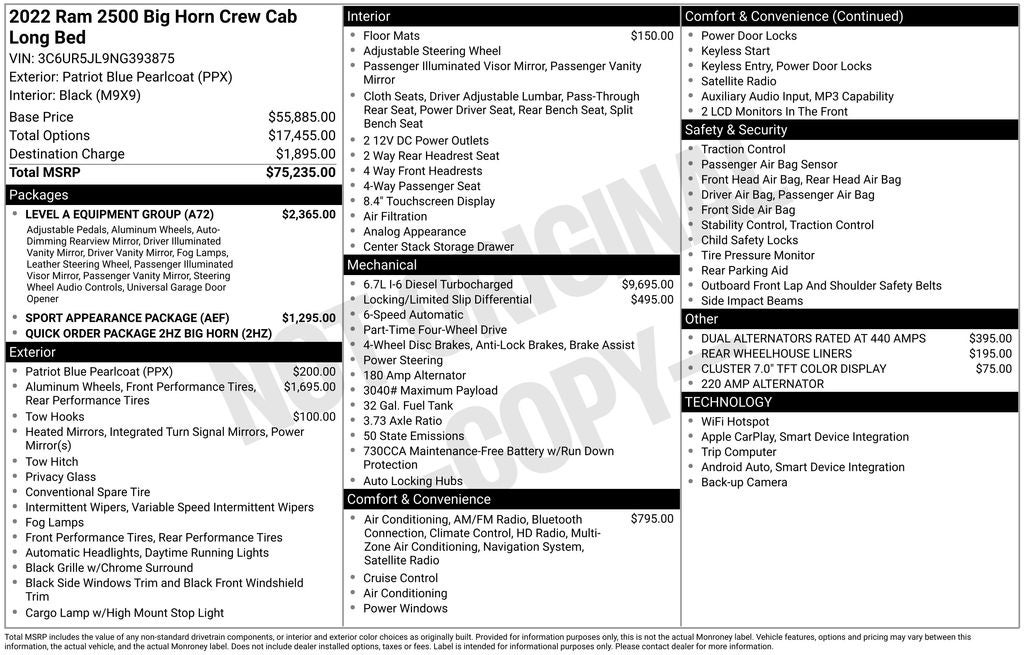 2022 RAM 2500 Big Horn
