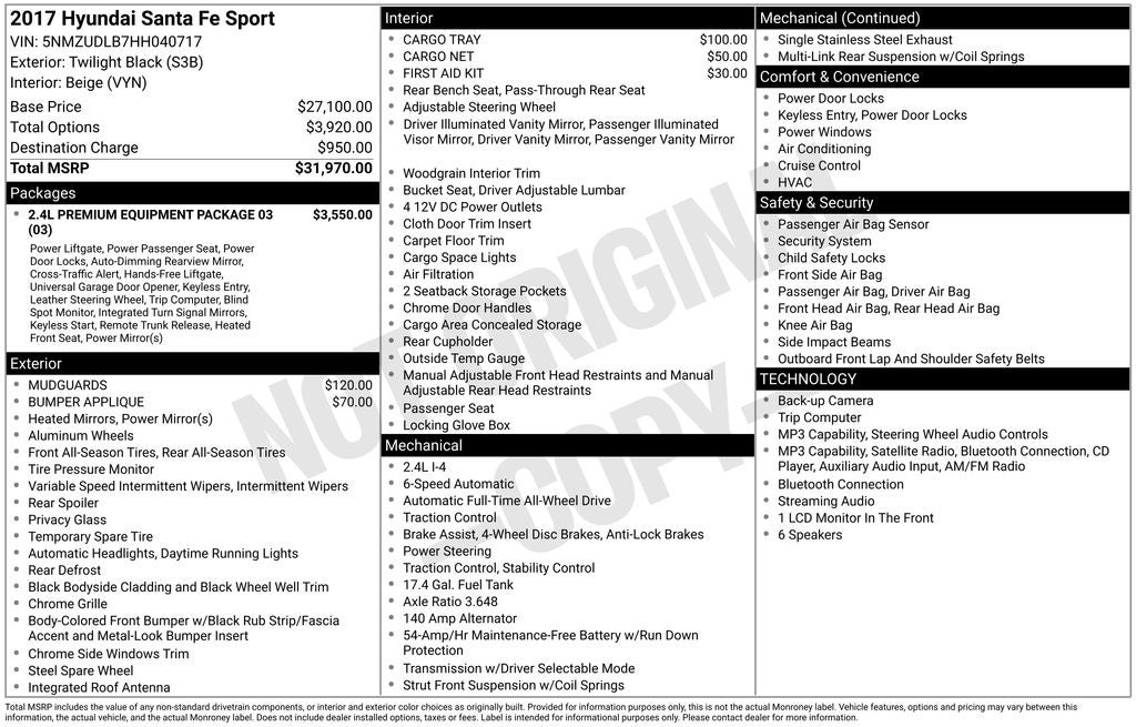 2017 Hyundai Santa Fe Sport 2.4 Base
