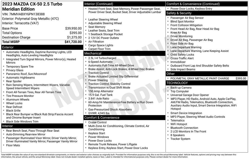 2023 Mazda Mazda CX-50 2.5 Turbo Meridian Edition