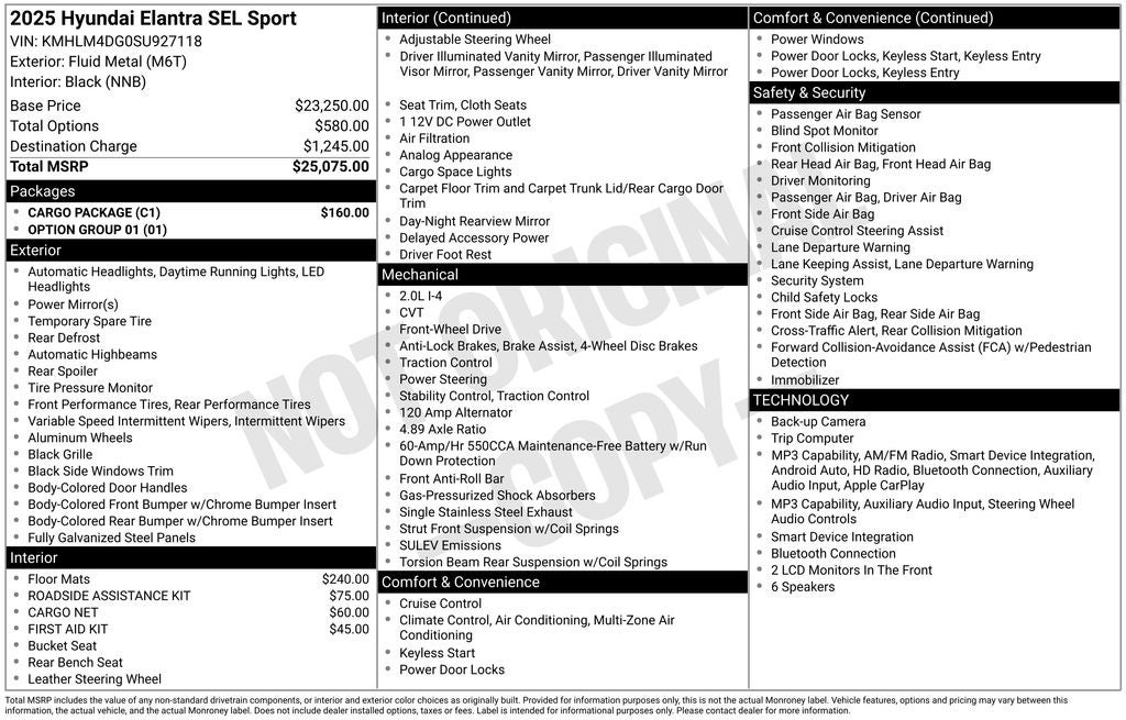 2025 Hyundai Elantra SEL Sport