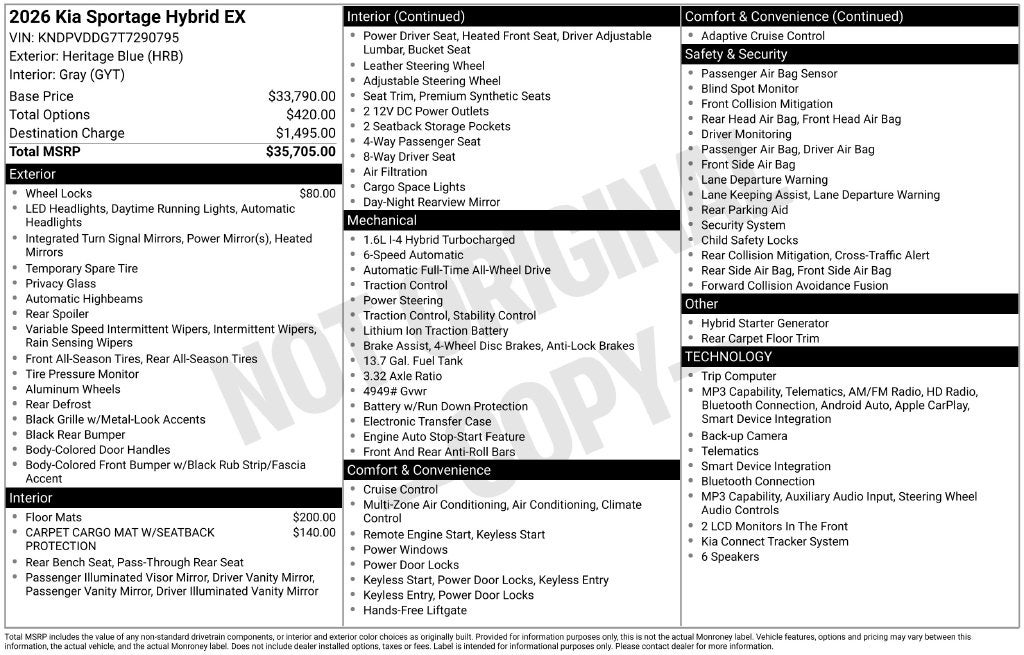 2026 Kia Sportage Hybrid EX