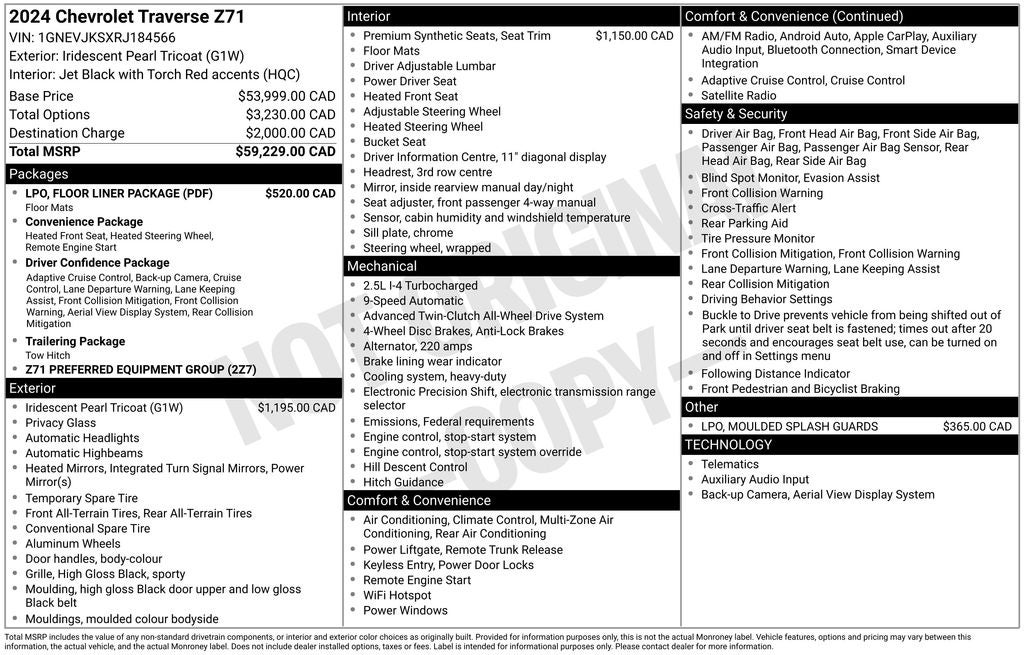 2024 Chevrolet Traverse Z71