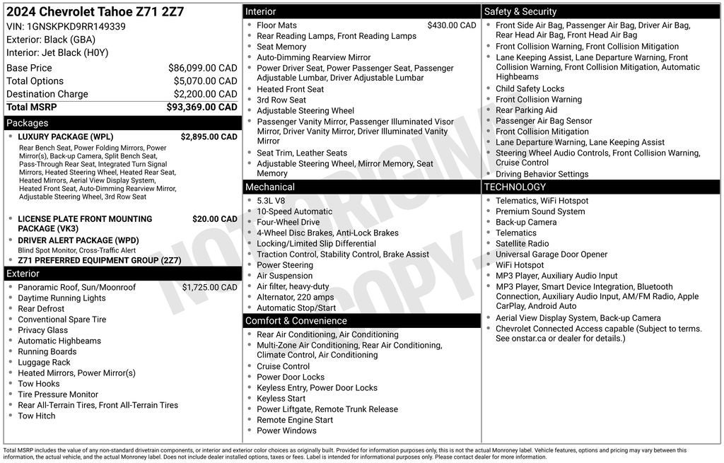 2024 Chevrolet Tahoe Z71
