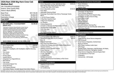 2026 RAM 2500 Big Horn