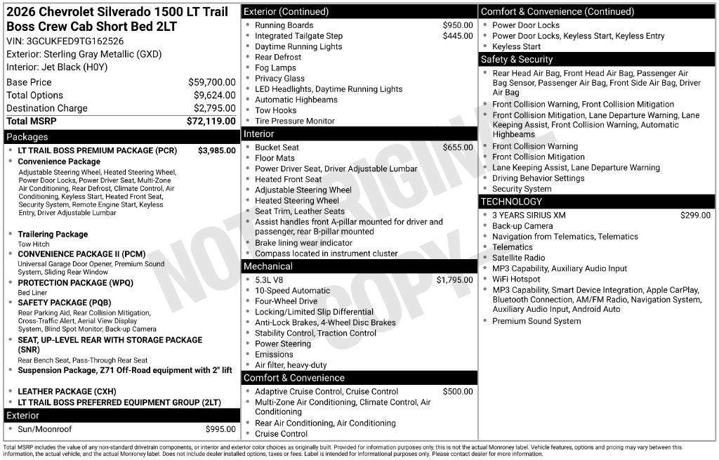 2026 Chevrolet Silverado 1500 LT Trail Boss