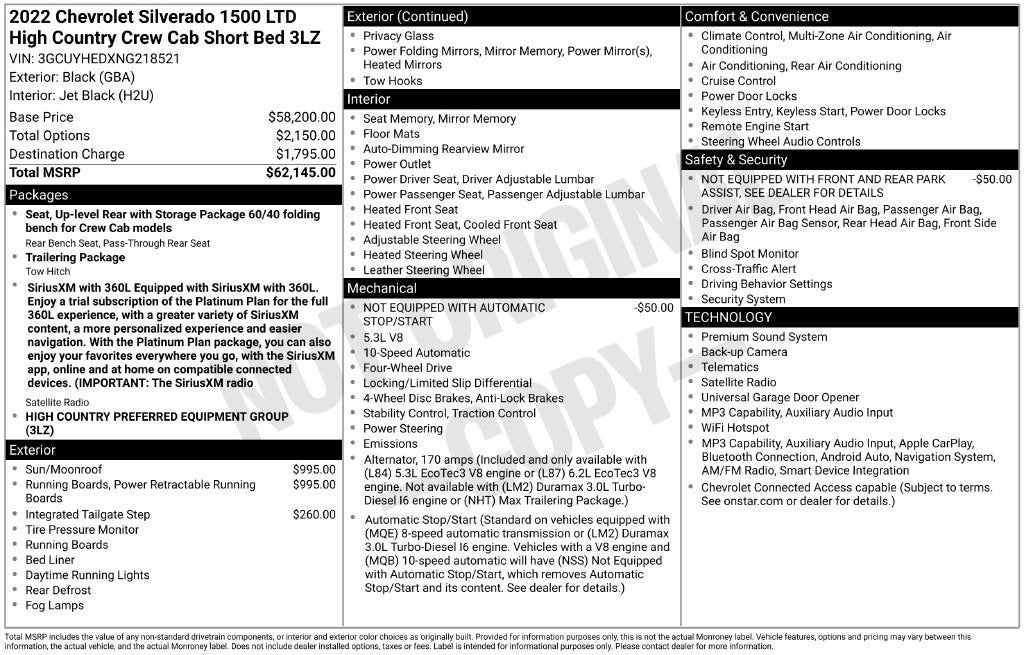 2022 Chevrolet Silverado 1500 LTD High Country