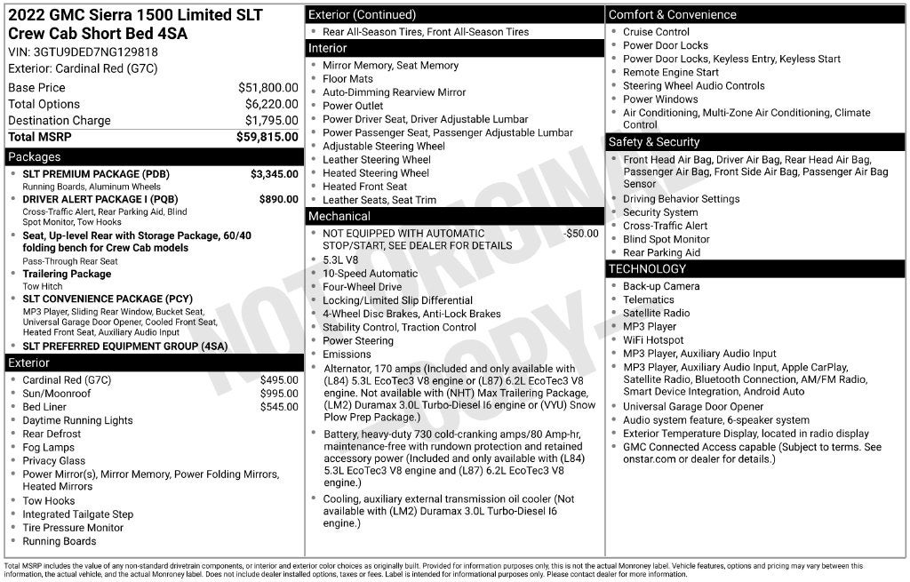 2022 GMC Sierra 1500 Limited SLT