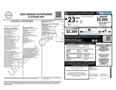 2025 Nissan Pathfinder Platinum