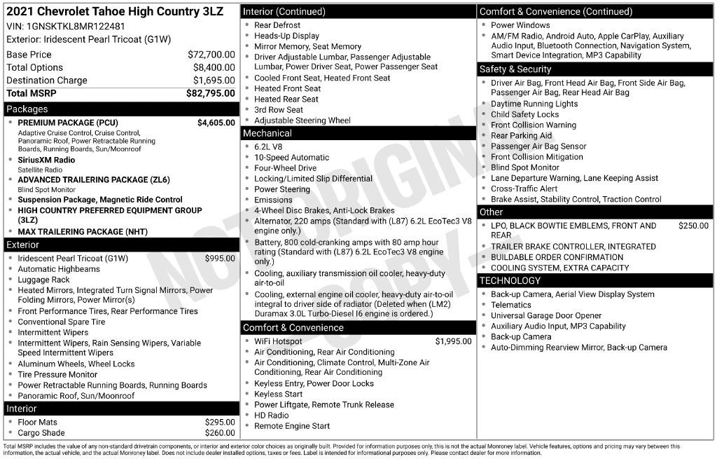 2021 Chevrolet Tahoe High Country