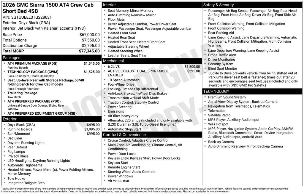 2026 GMC Sierra 1500 AT4